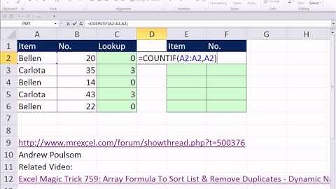Excel Magic Trick 763: Formula to Sort Words (including Duplicates) and extract data