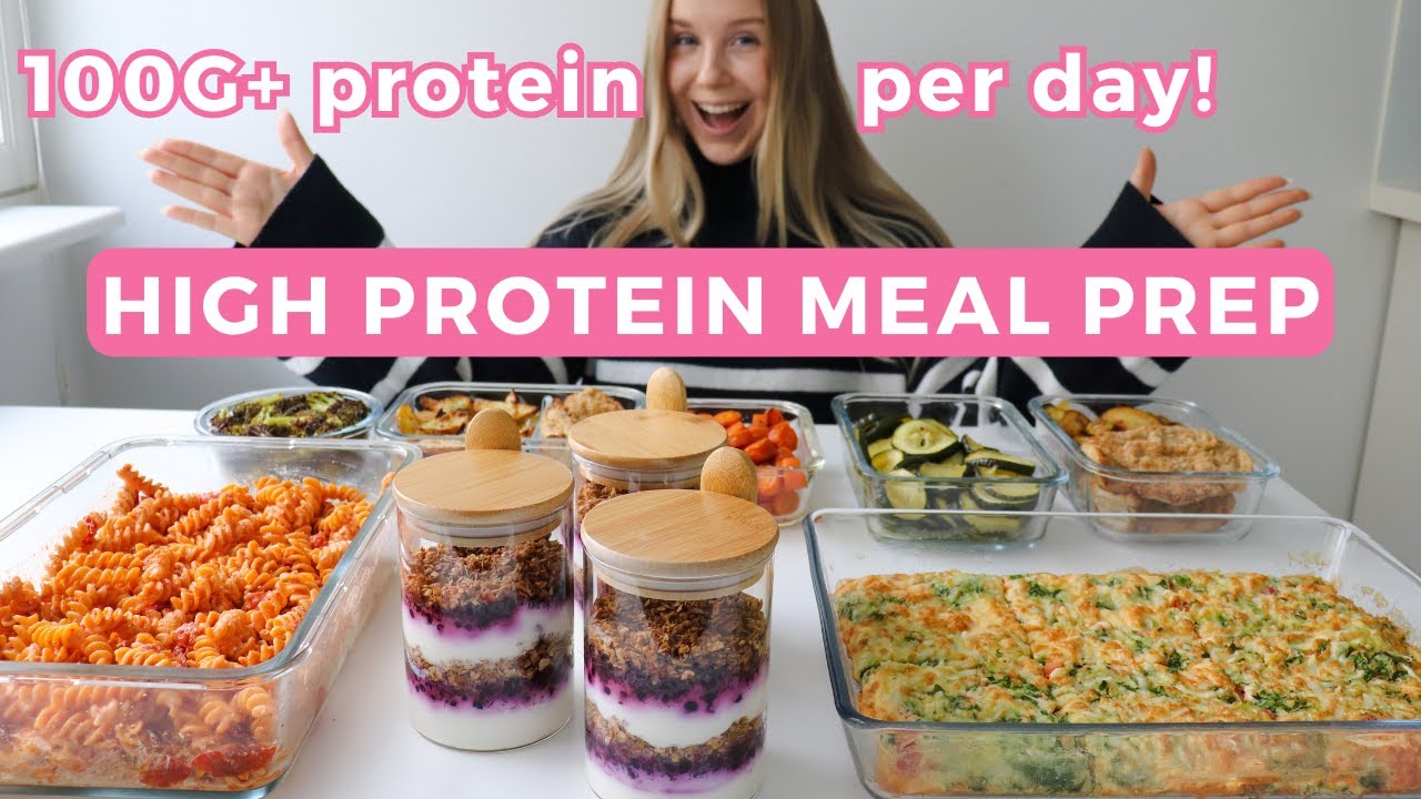 Healthy & High protein Meal Prep | 100G + protein per day! - YouTube