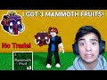 I got 3 mammoth fruits in blox fruits no trade