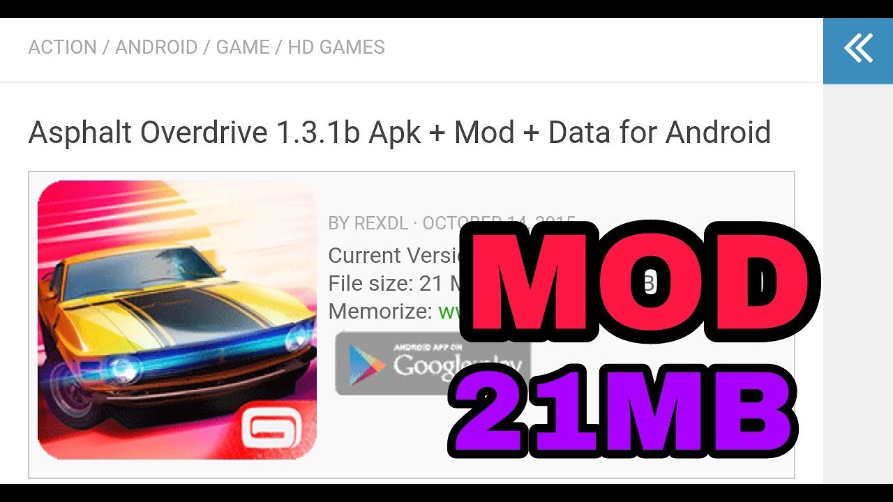 179 MB MOD Asphalt Overdrive full apk+data for Android YouTube