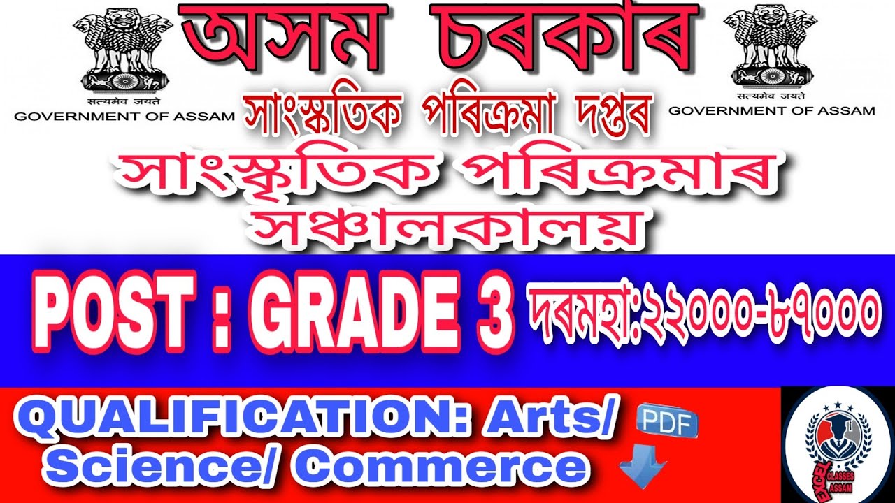 Directorate of Cultural Affairs , Assam recruitment 2020 / assam job 2020/ assam recruitment 2020