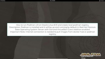 How to run Podman 4.9 in Oracle Linux 8 and create local podman registry
