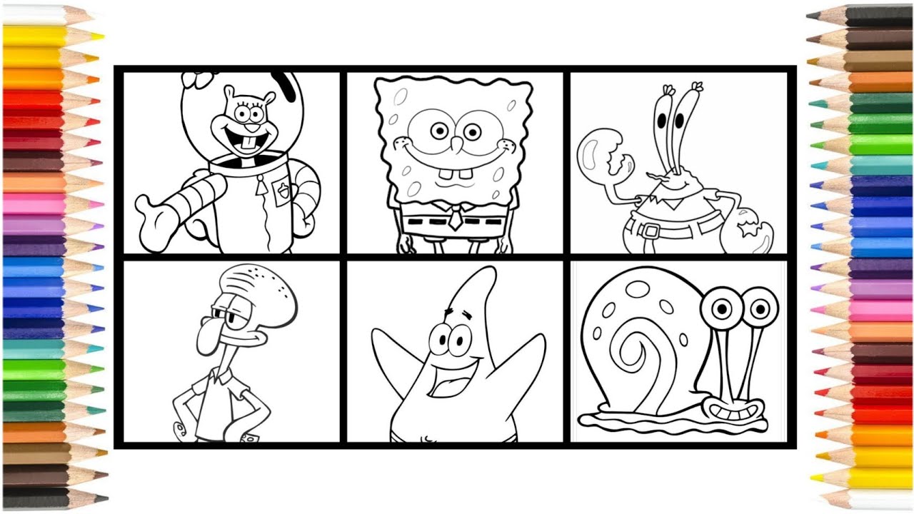 How to draw 🌕SpongeBob SquarePants character🍃 | how to colour🐀 ...