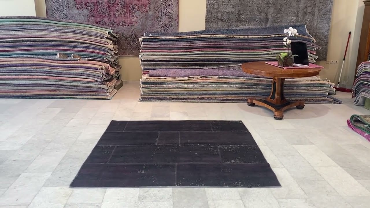 Tapis Patchwork noir 22552