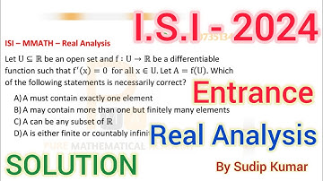 ISI 2024 MMath Entrance Previous Year Question Paper | ISI 2024 Real Analysis Solution | By PMA