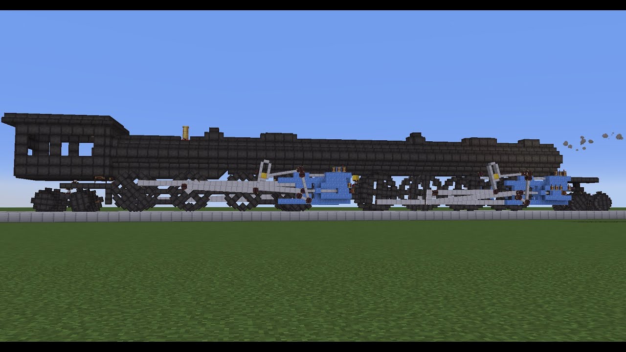Minecraft 4-8-8-4 Locomotive using physics simulation