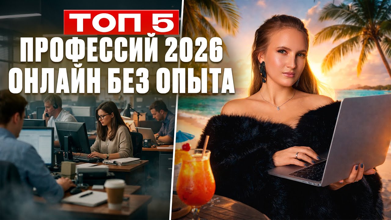 ТОП 5 профессий 2026 онлайн без опыта! Удаленная работа - Начни с нуля! Фриланс