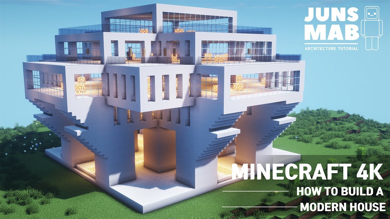 Casas modernas em minecraft - nossa casa de hj é essa , muito linda né ,  amanha tem mais ,galera peço a vocês que escolham um nome para nossa cidade  deixem nos