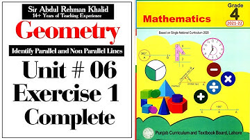 Exercise 1 Unit No 6 Class 4 | Parallel and Non Parallel Lines @educationuptoclass12