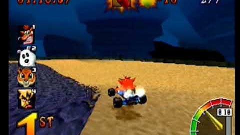 CTR Crash Team Racing: Arcade: Dragon Mines: Single: Easy: 7 Laps [Race Time] - Playstation 1