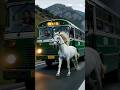 Brave White Horse Saves Bus Full of Passengers 😱 #ai #horse #bus #rescue #aishorts #viral