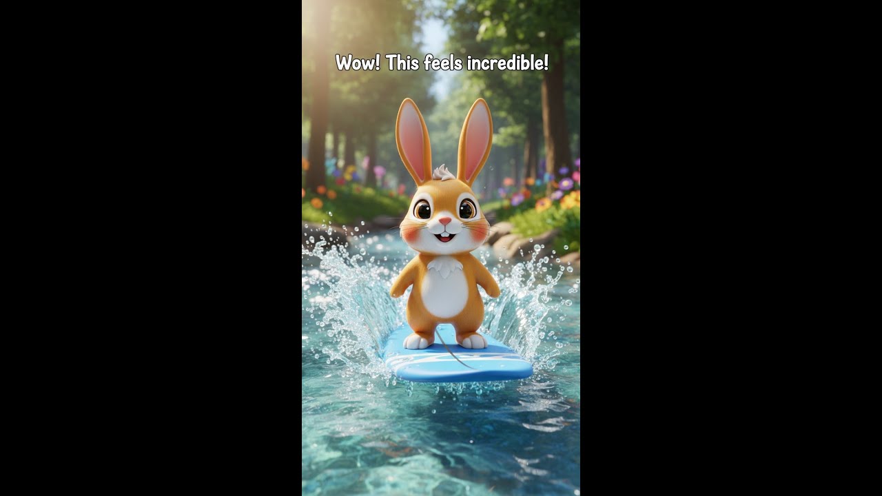 Lila Rabbit Buys a Surfboard for the First Time  Fun at the Stream