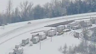 Hundreds of drivers stranded on icy highways