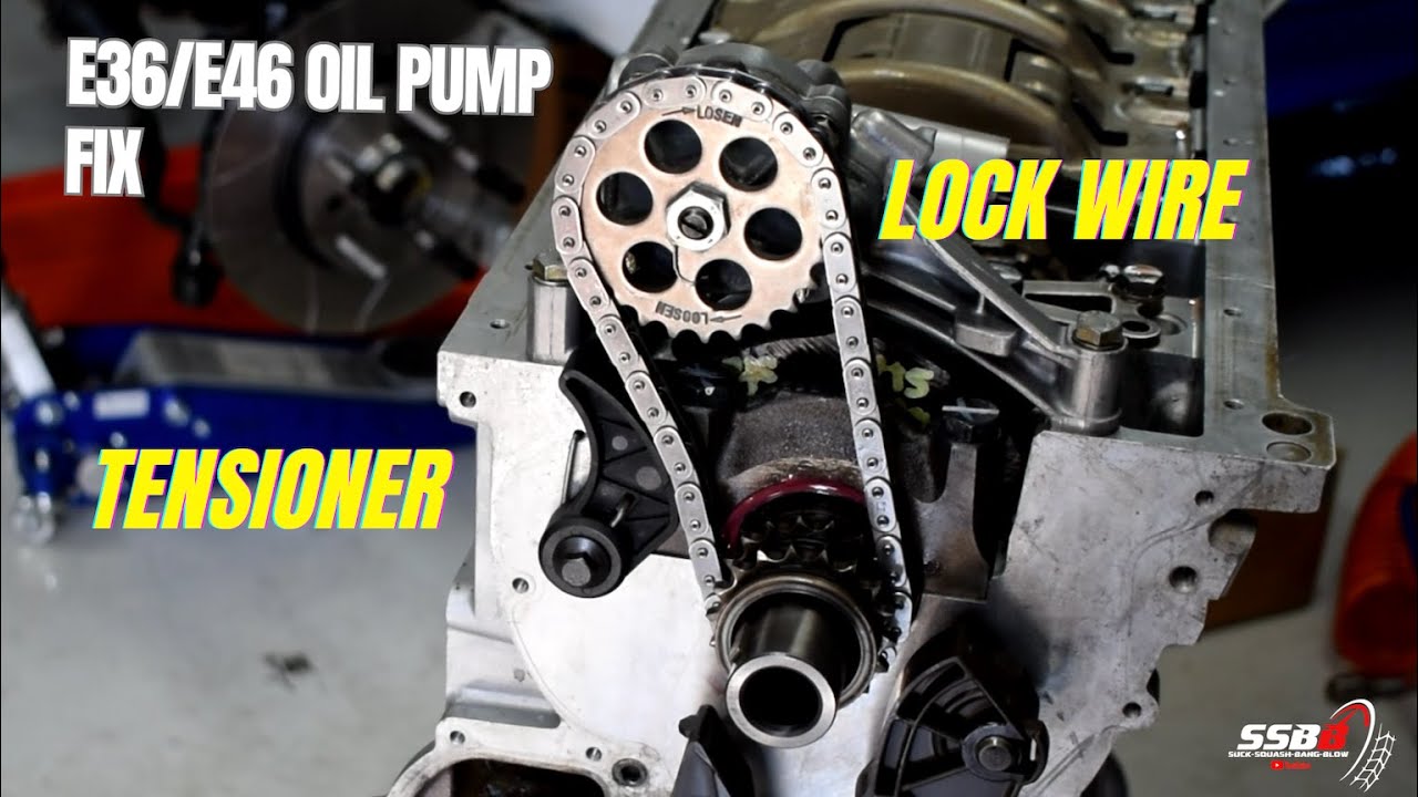 BMW M52 M54 Oil Pump Lock Nut Fix with Chain Tensioner YouTube
