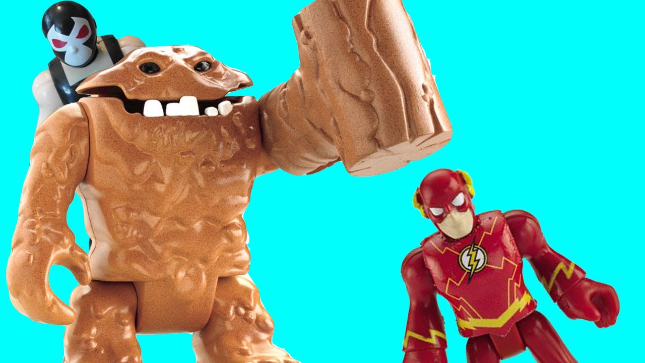 Flash stops Bane and Clayface stealing from Batman. imaginext toys