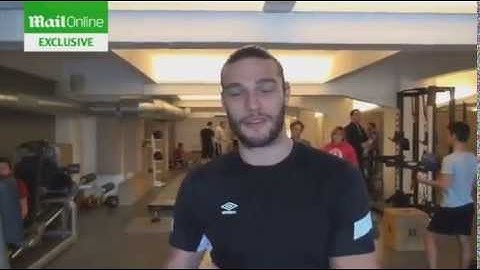 Andy Carroll works out in the gym