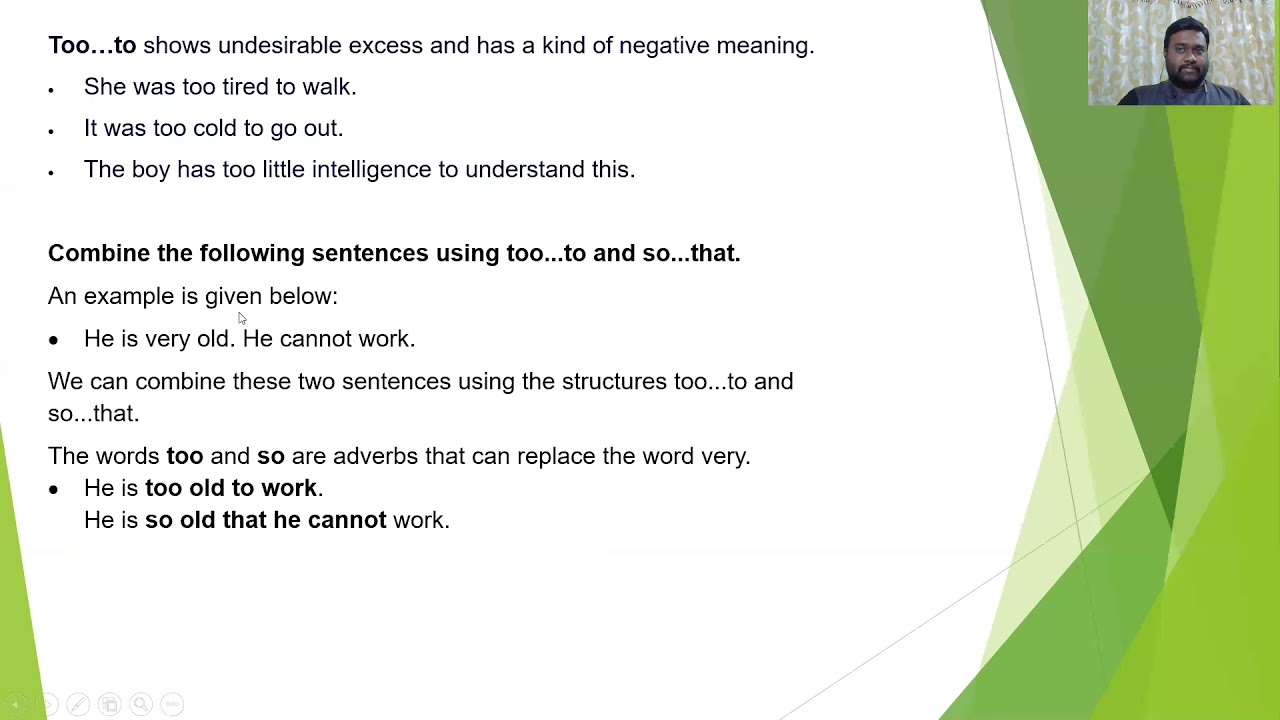 Transformation Of Sentences 2 In Too to And So that IX X ICSE YouTube