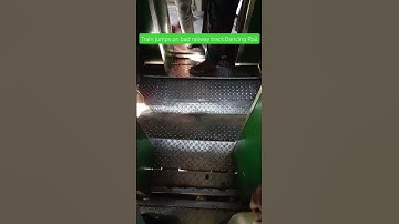 Train jumps on bad railway track.Dancing Rail. #track #jumps #shorts