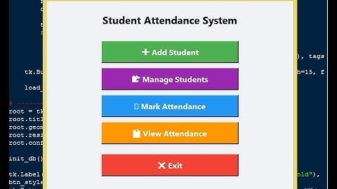 Student Attendance System Using Tkinter and SQLite