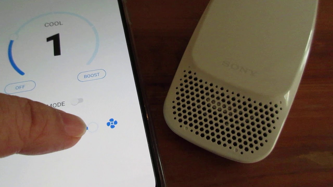 着るクーラーSONY REON POCKET(RNP-1A)の動作音とアプリ操作 - YouTube