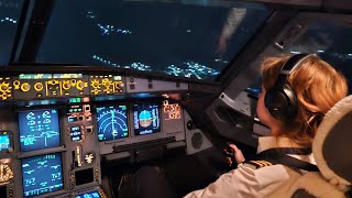 Female Pilot Flying Big Airplane | Cockpit View | Night Landing by Aviation Attract 10,507 views 2 months ago 10 minutes, 1 second