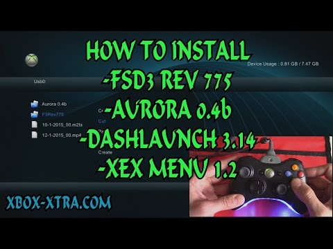 FSD3 rev 775、Aurora 0.4b、Dashlaunch 3.14、XEXメニュー1.2のインストール方法-（RGHチュートリアルXbox-Xtra）