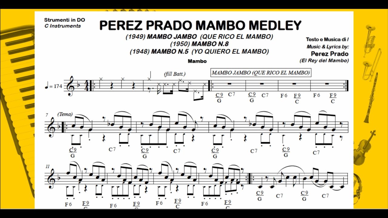 Que Rico Mambo Trombone Notes PEREZ PRADO MAMBO POPURRÍ (MAMBO JAMBO-QUE RICO EL MAMBO, MAMBO No.8 ...