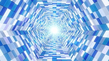 Travel In Hexagon Shaped Endless 3D Tunnel of Metallic Blue Tiles 4K UHD 60fps 1 Hour Video Loop