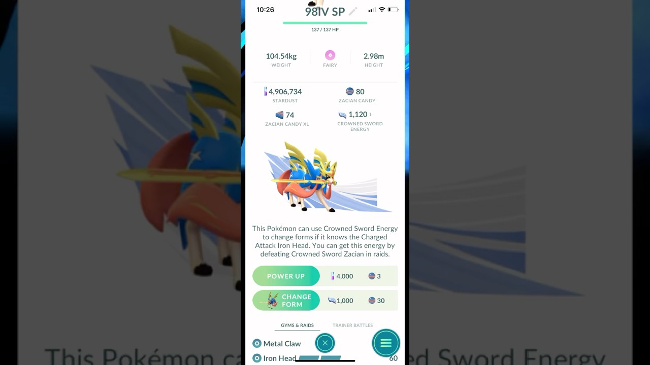 Zacian crown sword Form 