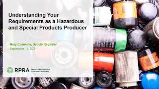Learning Series: Understanding Your Requirements as a Hazardous and Special Products Producer