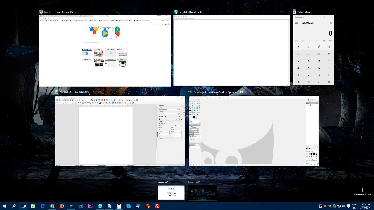 Trabajar con escritorios virtuales en Windows 10