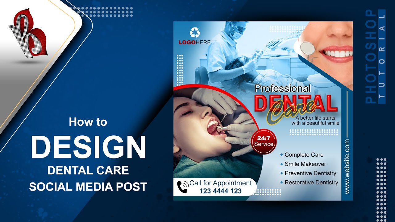 How to Design Dental Care Social Media post Banner | Adobe Photoshop