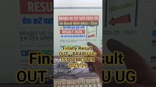 BRABU UG 1st Semester Result 2025-29 | Brabu Ug semester 1 result date 2026 | Ug 1st semester result