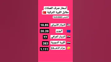 اسعار صرف العملات مقابل الليرة التركية اخبار تركيا 2023 زلزال تركيا 