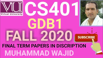 cs401 gdb 1 solution fall 2020