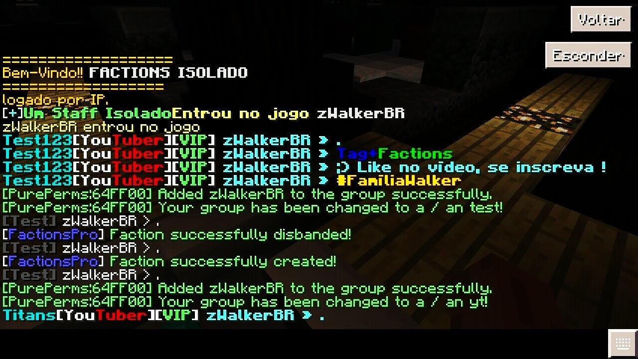 Plugin de Tag+Factions Para Mc Node/Pocketmine/Genisys - YouTube