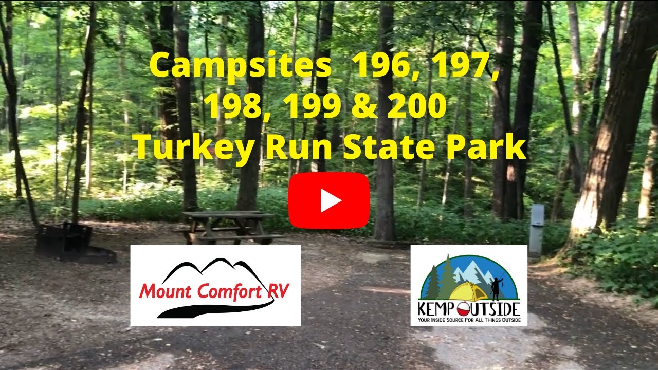 Turkey Run State Park Campsites 196, 197, 198, 199 & 200 Camping in