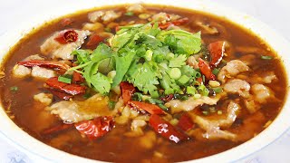 川菜馆才能吃到的“水煮肉片”，麻辣鲜香烫，从不下厨也能学会做【周妈妈美食】