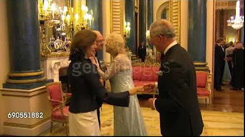 The Prince of Wales and the Duchess of Cornwall greet the King and Queen of Sweden.