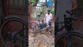 Totally balanced wheel on a side stand. Waxed Chain. Friction Shifter.