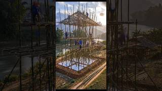 Riverside Bamboo House Build Timelapse  #Satisfying #TimelapseBuild #Timelapse #BambooHouse