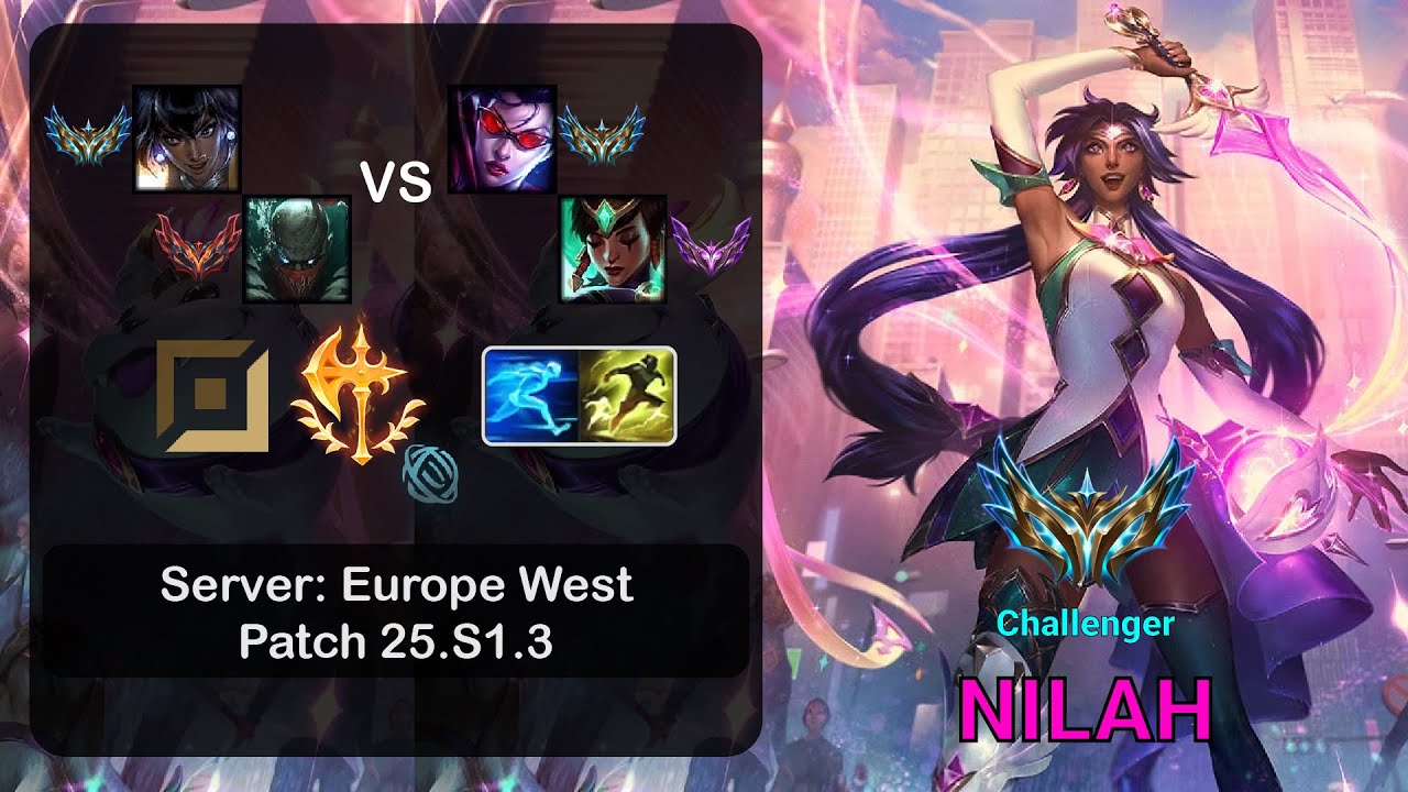 Nilah ADC + Pyke vs Vayne + Karma - EUW Challenger - Patch 25.S1.3