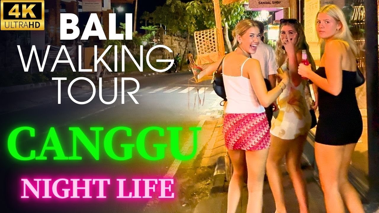 Bali Nightlife Walking Tour – The Most Famous Street in Canggu | Batu Bolong Nightlife 4K
