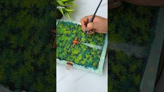 Greeny Gouache Painting ✨❤️#relaxing #gouachepainting #art #creative #shorts