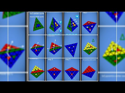 Pyraminx 5X5 solved how to solve - center