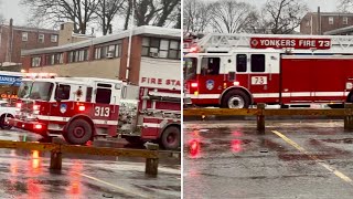 Yonkers FIRE Engine 313 Ladder 73 Responding to a MVA 