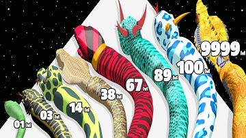 Snake Run Merge Evolve - Level Up Snake Max Level Gameplay (New Update)