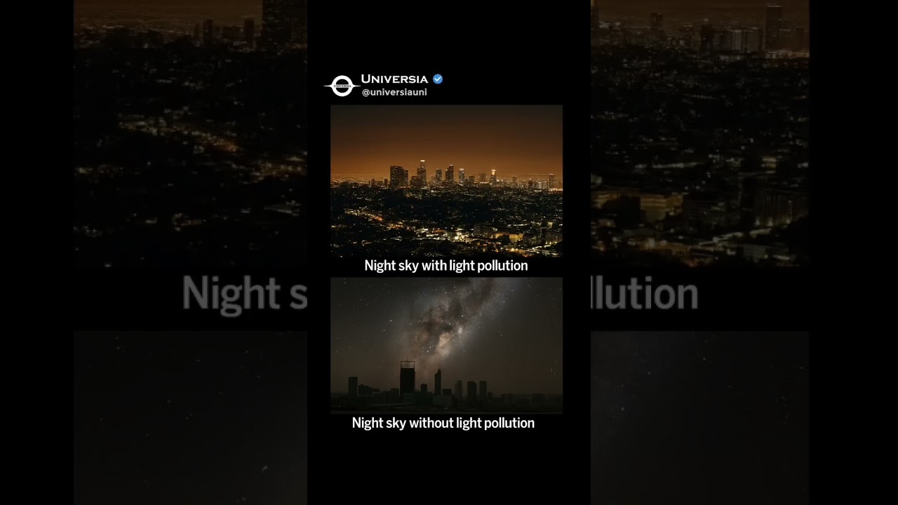 Night Sky With vs Without Light Pollution 🌌