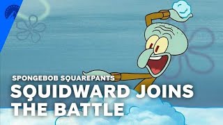 SpongeBob SquarePants | Squidward Joins The Snowball Fight (S3, E6) | Paramount+