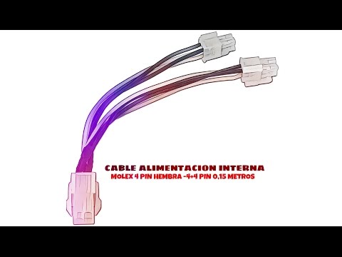 Video de Cable alimentacion interna  molex 4 pin hembra - 4+4 pin 0.15 M Negro